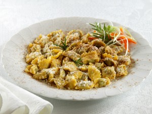 Agnolotti plate of pasta - a traditional pasta in Turin, Piedmont
