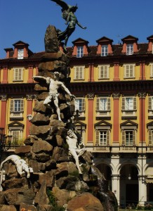 Turin sights, a statue in piazza statuto