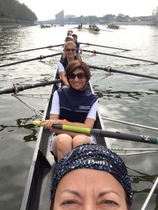 Fitness in Turin includes rowing in the River Po - photo of lady rowers