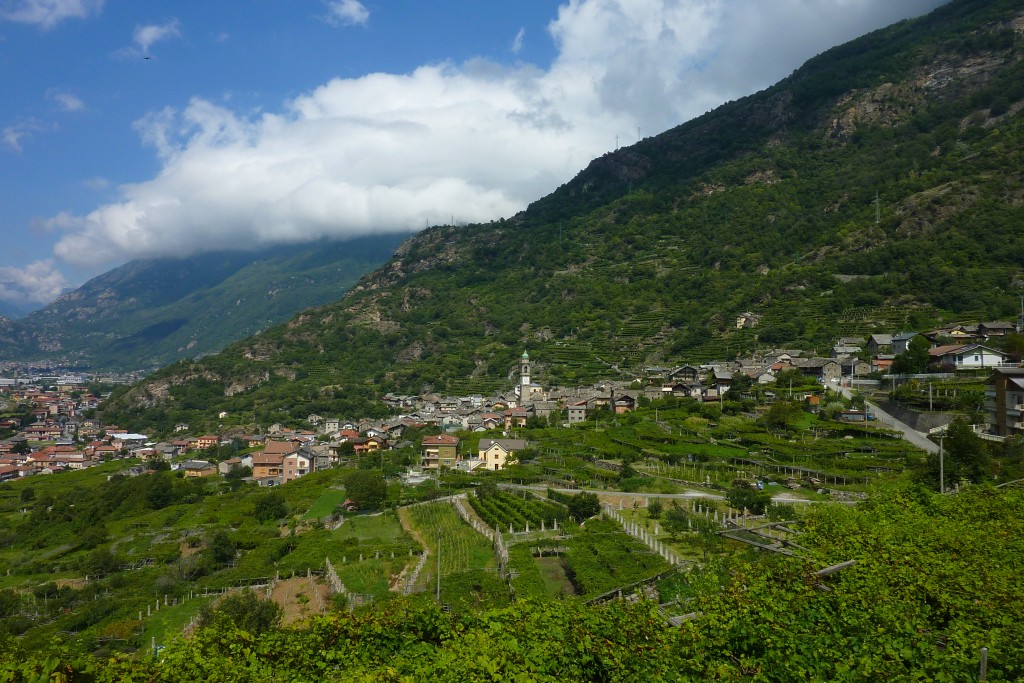 Val di Susa in Piedmont is a beautiful valley shown here with the valley and mountains surrounding it