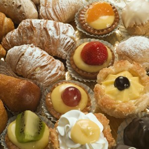 various mini pastries found in Turin and Piedmont, Italy