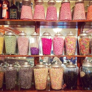 Leone shop candies on shelf display