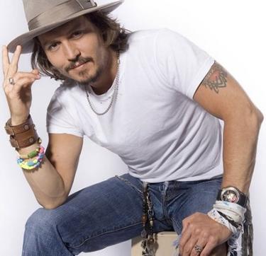 Johnny Depp in a Borsalino hat