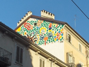 Urban art mural on building