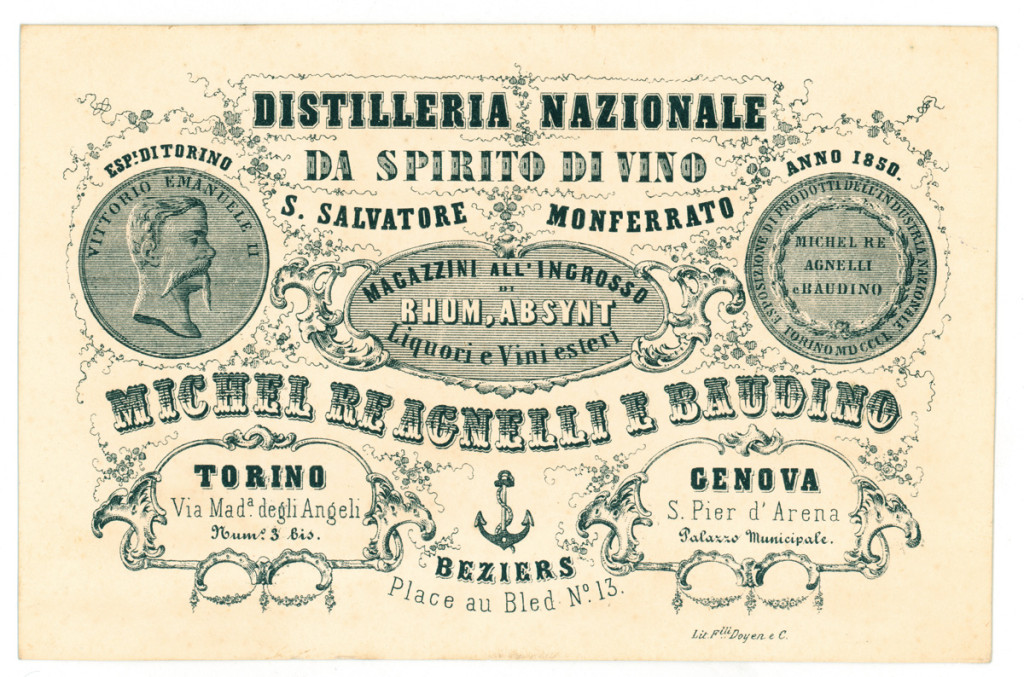 fist martini company - a old certificate with Martini logo and company names
