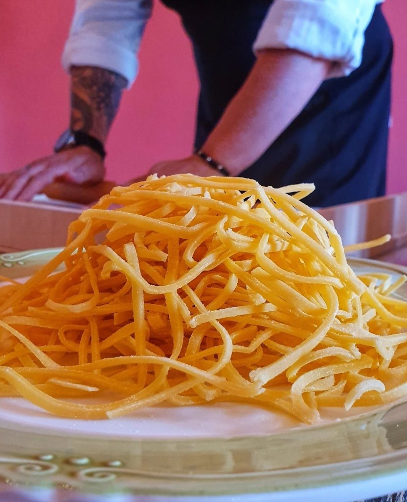 Tajarin pasta image - a classic pasta from Piedmont Italy.